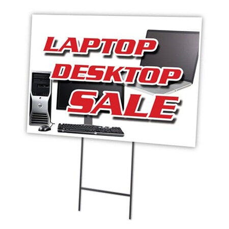 Signmission Laptop Desktop Sale Yard & Stake outdoor plastic coroplast window, C-1216-DS-Laptop Desktop Sale C-1216-DS-Laptop Desktop Sale